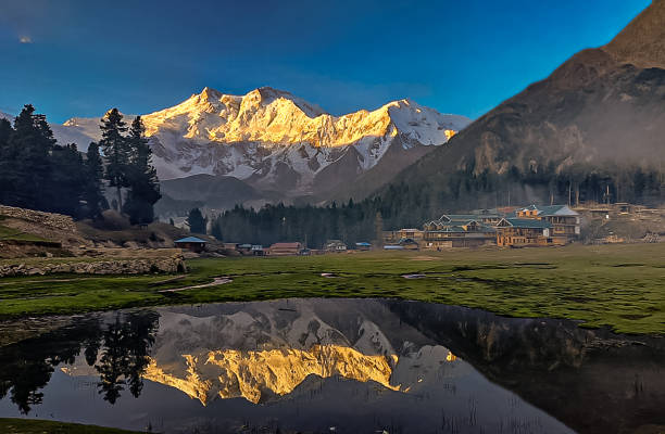 nanga parbat from fairy meadows in morning light