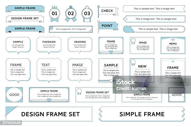 Simple Line Title Frame Set Simple Line Design Decoration Ornament Border Title Heading ...