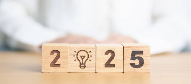 istock 2025 block with lightbulb. Business Idea, Creative, Thinking, brainstorm, Goal, Resolution, strategy, plan, Action, change and New Year start concepts 2171454537