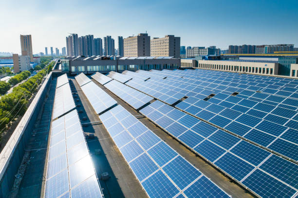 istock Solar power plant on building roof 2171455693