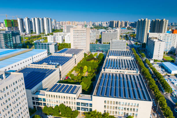 istock Solar Power Plant on modern city rooftop 2171455763