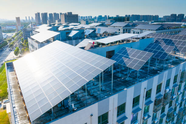 istock Solar Power Plant on modern city rooftop 2171455798