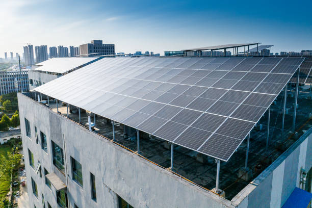 istock Solar Power Plant on modern city rooftop 2171455812