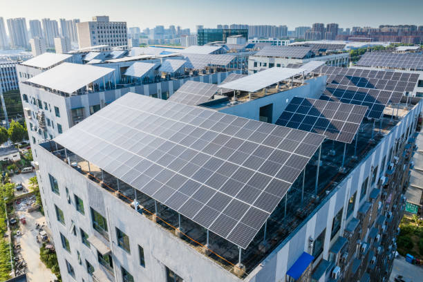 istock Solar Power Plant on modern city rooftop 2171455818