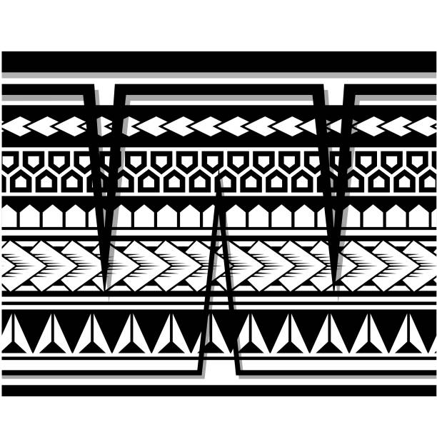 istock Polynesian tattoo tribal band design. Maori polynesian tattoo border tribal sleeve pattern vector. Samoan bracelet tattoo design fore arm or foot. Armband tattoo tribal band design. 2171456421