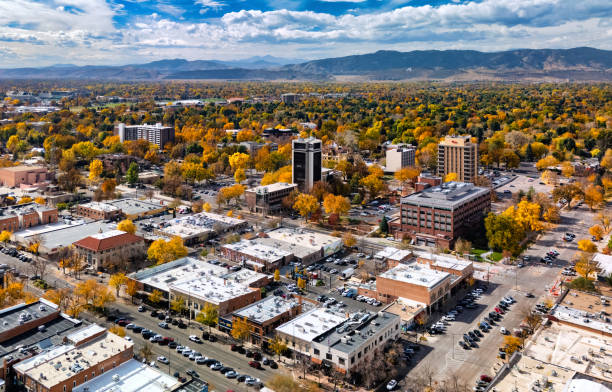 istock Fort Collins Aerial With Rocky Mountains Backdrop During Autumn 2171459156