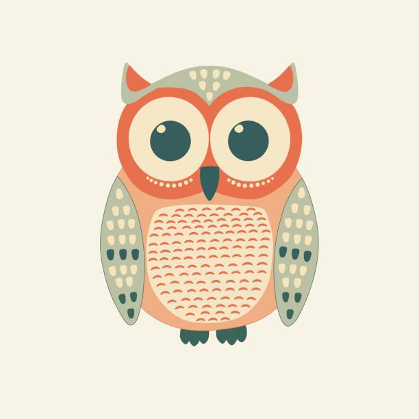 Cute abstract owl on white background Cute abstract owl on white background owl stock illustrations