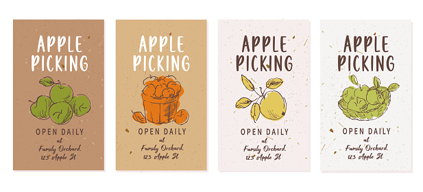 Picking Card Apple Picking Card Templates Stock Illustration - Download Image Now ...