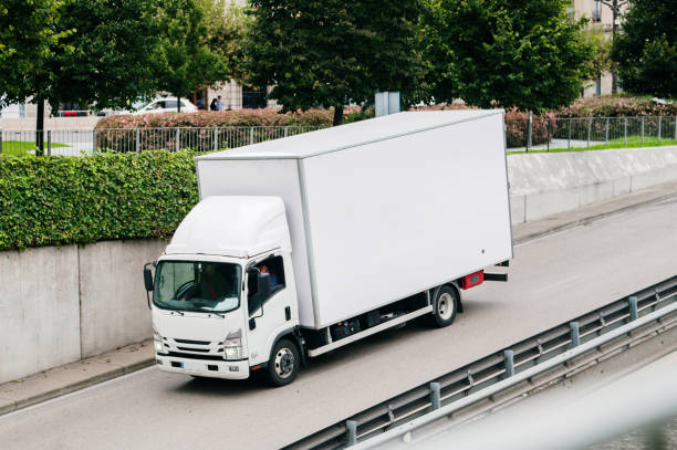 istock Small delivery truck in a city 2171462793