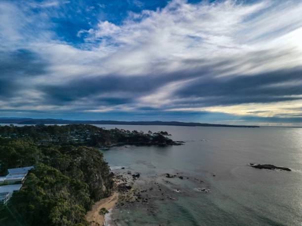 istock Aerial view of coastal landscape with dramatic sky. 2171463649