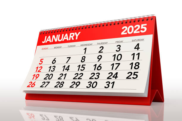 istock January 2025 Calendar. Isolated on White Background. 3d Rendering 2171464273