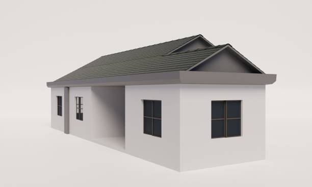 istock The front side of the modern house on a white 2171467080