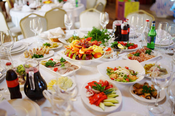 istock A banquet table served for a big holiday. 2171469119