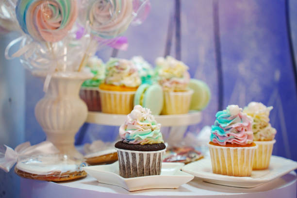 istock Candy bar. cakes with colorful cream. 2171469472