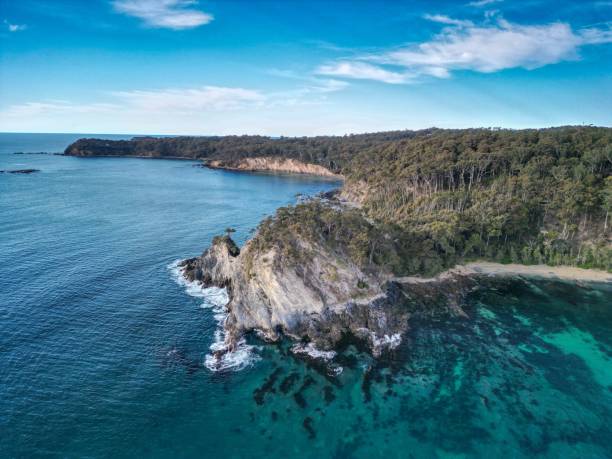 istock Aerial view of coastal cliffs and clear blue waters 2171470431
