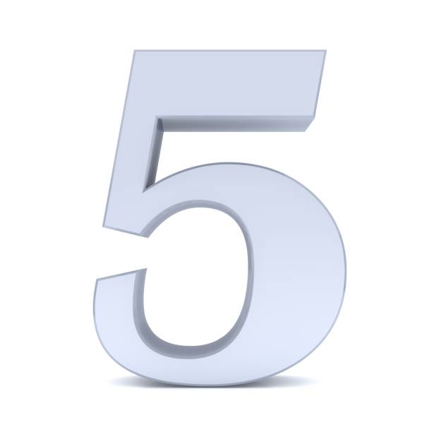 istock 5 five number silver colored 3d graphic illustration in high resolution for print and business isolated on white background 2171472993