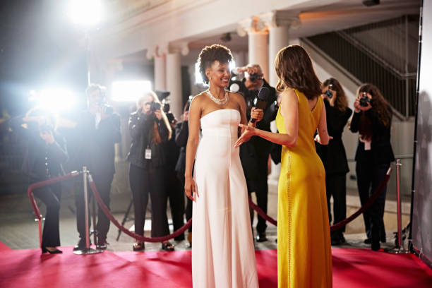 istock Media host and celebrity talking on red carpet 2171477826