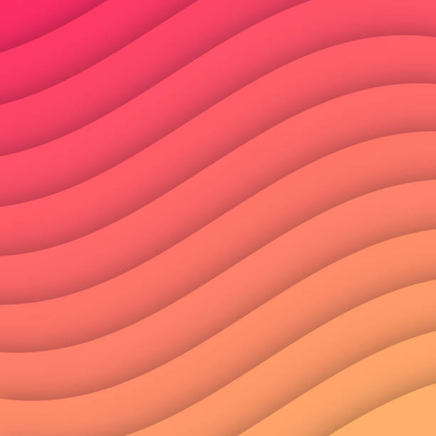 istock Red abstract wave shapes - Paper cut background - Trendy 3D design 2171478442