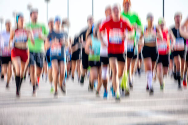 marathon runners in the city
