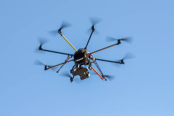 istock industrial drone on a background of blue sky 2171482923