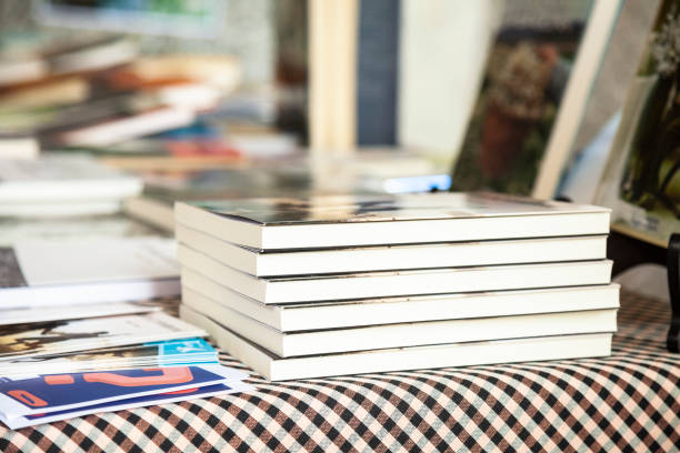 photo books are ready for customers. photo albums stack