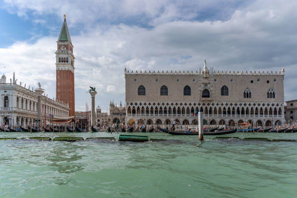 Venezia , Summer 2024 , View of Palazzo Ducale, Campanile  from Canal Grande ,  Venezia - Venice  Italy