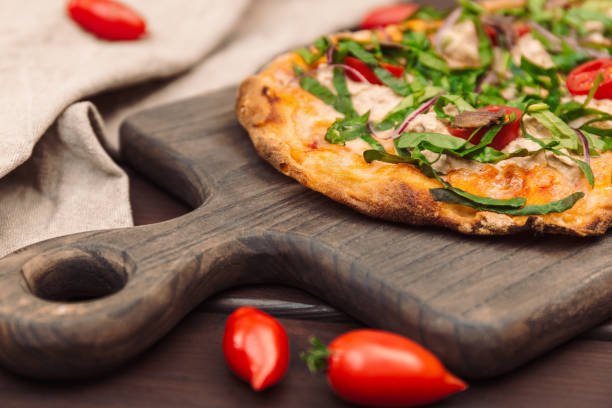 istock Italian Pizza With Anchovy On Wooden Board 2171496538