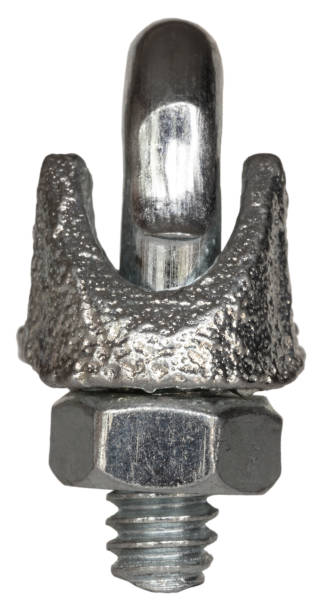 istock Side view of a guy wire clamp isolated 2171497693