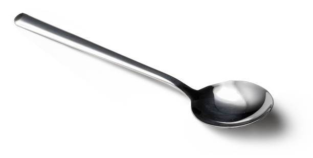 istock Stainless cutlery spoon isolated on white background 2171498567