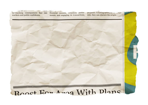 istock Wrinkled newspaper clipping with blank space for your copy 2171500468