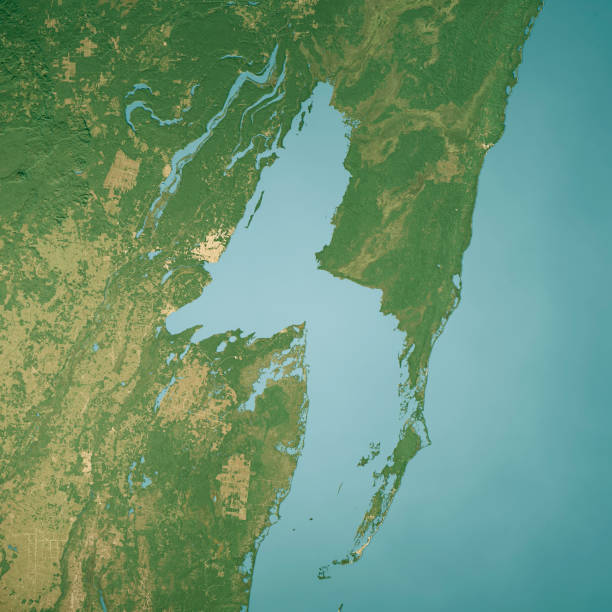 istock Chetumal Bay Satellite Topographic Map 3D Render True Color 2171500993