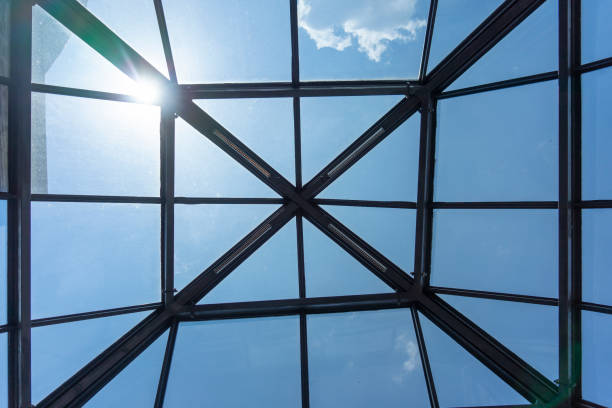 istock Ceiling made of transparent glass and frame 2171503361