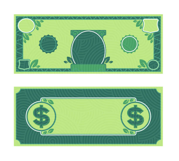 Money Paper Bill Dollar Cash United States Currency Money paper bill green dollar bill cash illustration. impulse shopping stock illustrations