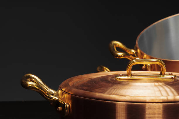 istock Set of copper cookware over dark background 2171507140