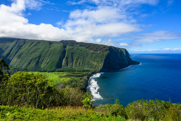The beautiful view from the Waipio Valley Lookout at the north coast of Big Island, Hawaii