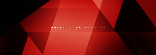 istock Red and black modern abstract wide banner with geometric shapes. Black and red abstract background. 2171517507