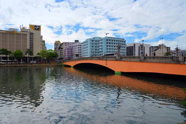 Recife, Pernambuco, Brazil: Duarte Coelho Bridge (aka Maxambomba Bridge) connects the neighborhoods of Boa Vista and Santo Antônio, linking two of the city's main avenues: Conde da Boa Vista Avenue and Guararapes Avenue. On the left the Correios building, Brazilian Post and Telegraph Corporation (ECT), a state-owned company that has operated the national postal service of Brazil since the 17th century.