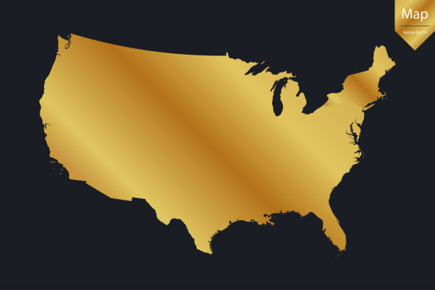 istock Abstract - High Detailed Gold Map of United States. 2171520018