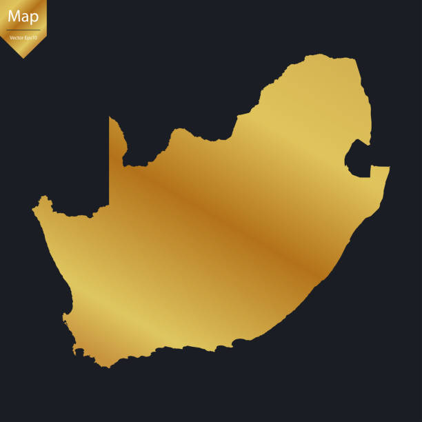 istock Abstract - High Detailed Gold Map of South Africa. 2171520098