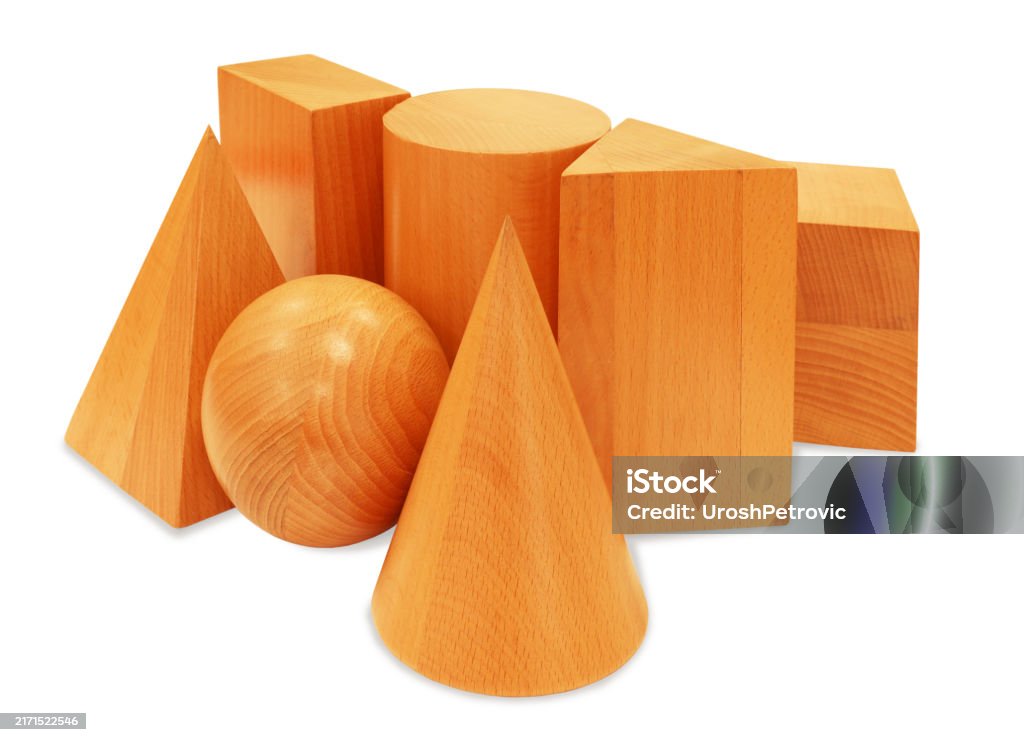 Triangular Solid Shape Wooden School Geometric Solids Triangular Prism Square Pyramid Cube ...