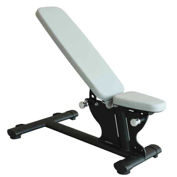 istock Bench trainer exercise device gym equipment for physical training isolated on white background. Workout concept of body wellness 2171522631