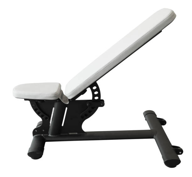 istock Bench trainer exercise device gym equipment for physical training isolated on white background. Workout concept of body wellness 2171522648