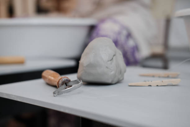 close up shot of some items to do some handwork of pottery