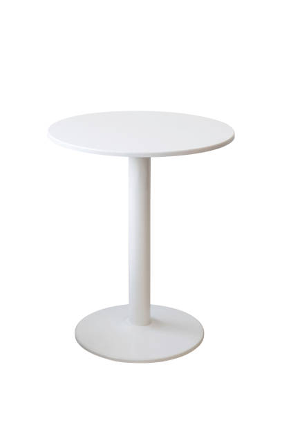 istock White round wooden table isolated on white background with clipping path. 2171524583