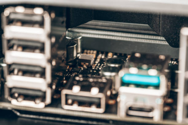 istock Close up of a electronic circuit board with processor 2171525976