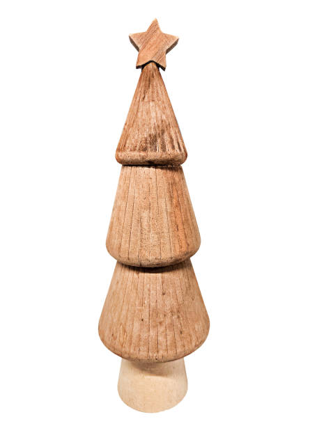 istock Decorative wooden Christmas tree isolated on white 2171527949