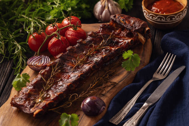 istock Grilled pork ribs with vegetables 2171528239