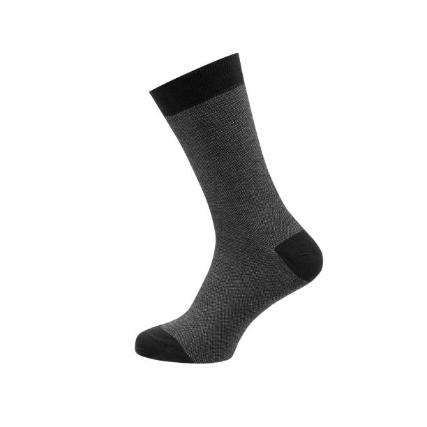 istock Gray men's sock on the leg isolated on white background 2171528476