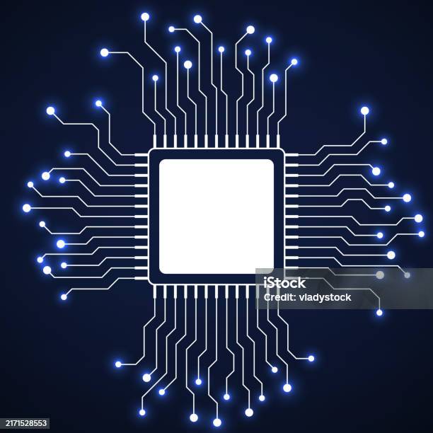 Cpu Microprocessor Microchip Stock Illustration - Download Image Now ...