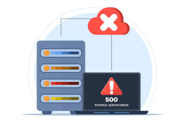 Concept 500 Internal server error, Website error, Network error, Cloud computing. Flat vector illustration for landing page, web design, banner, infographic. Concept 500 Internal server error, Website error, Network error, Cloud computing. Flat vector illustration for landing page, web design, banner, infographic. crash hosting stock illustrations